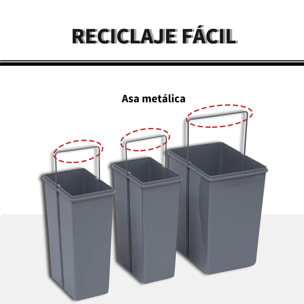 Cubos de Basura Extraíbles para Cocina 3 Contenedores de Reciclaje 1x20L 2x10L