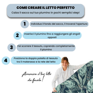 COPRIPIUMINO FASHION, 100% Microfibra, No Stiro - TROPICAL