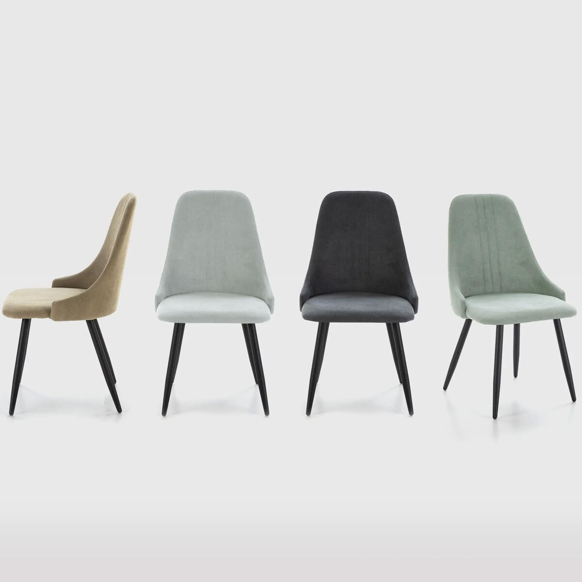 Lot de 4 chaises en tissu - SOAN