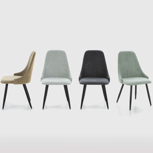 Lot de 4 chaises en tissu - SOAN