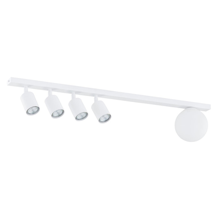 Lampada a sospensione Baster in acciaio bianco