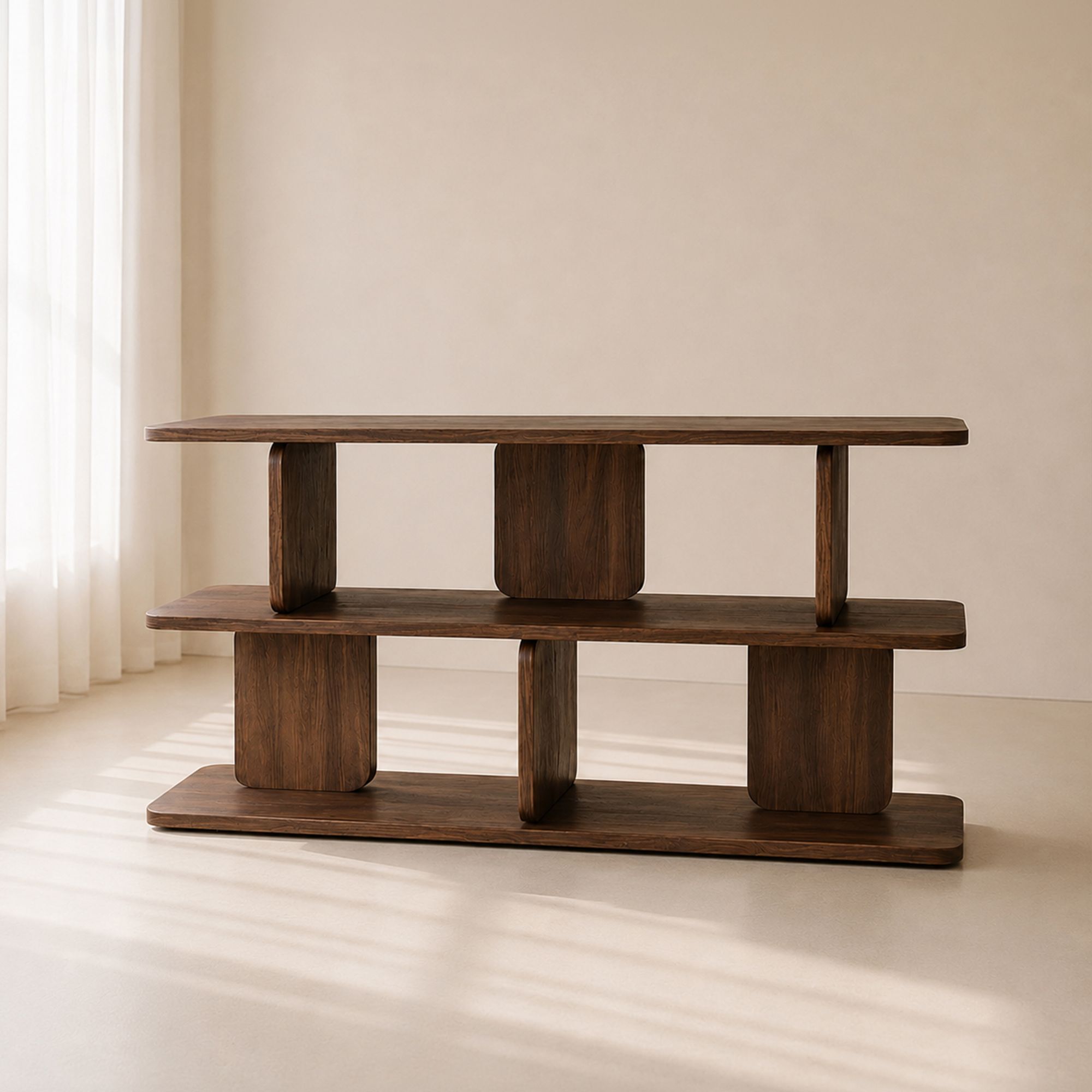 Meuble d'appoint haut effet bois marron OREE