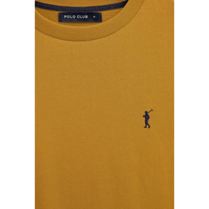 Maglietta color senape a maniche corte e ricamo Rigby Go