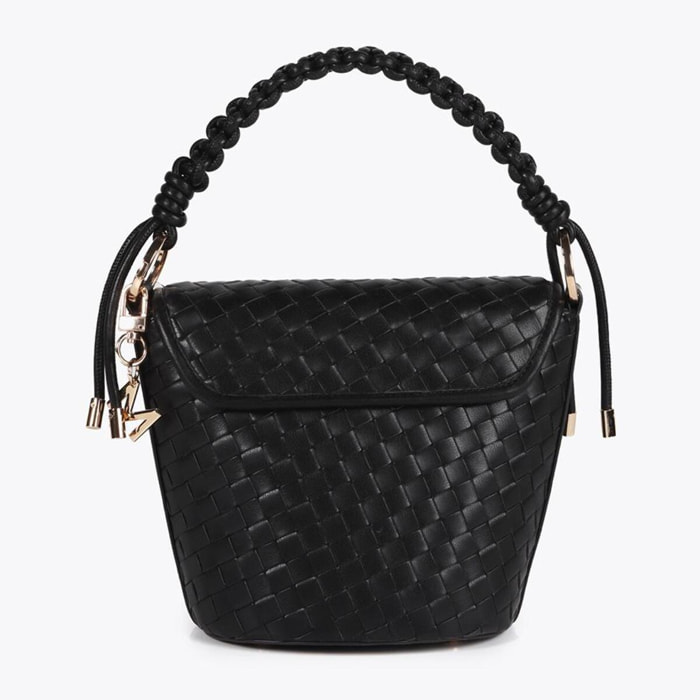 Borsa a tracolla intrecciata effetto pelle