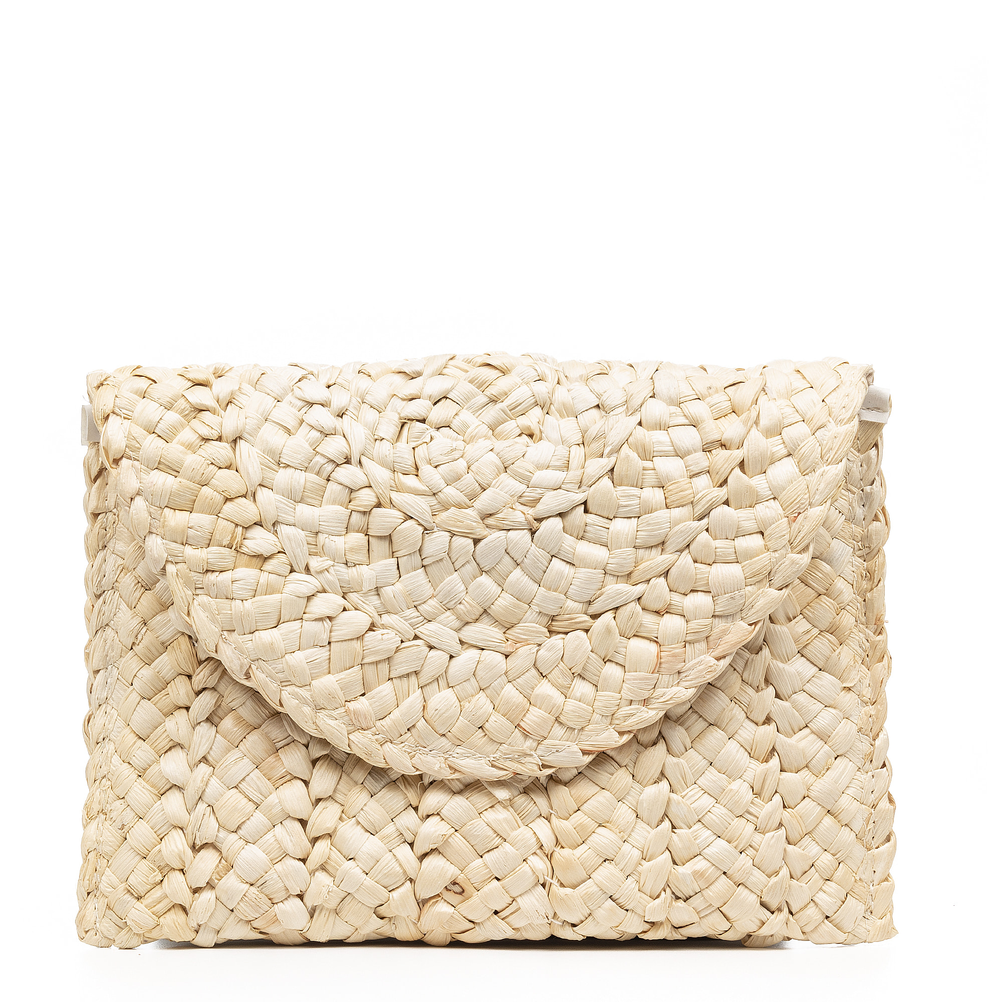 Ziano borsa a mano in rafia di carta intrecciata.