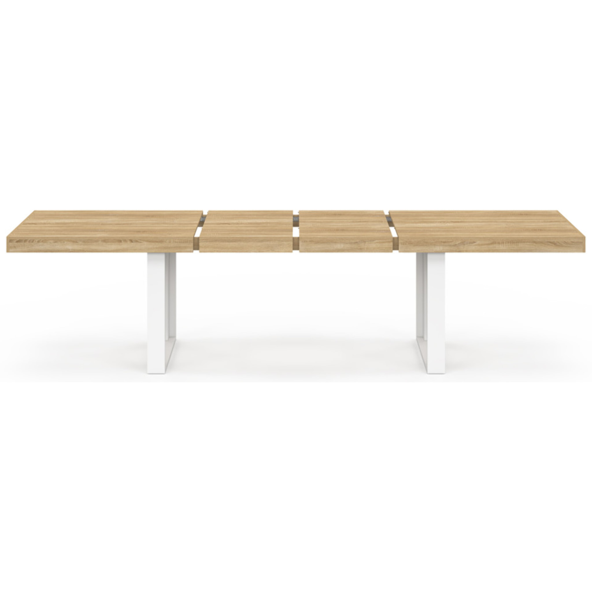 Table à manger extensible Brixton bois et blanc 200-300cm