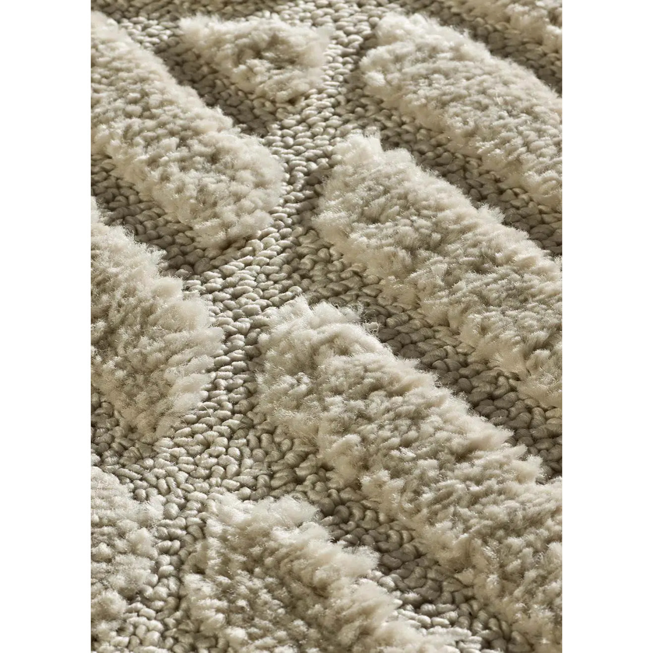 NUMA Alfombra shaggy geométrica con relieve en beige, varias medidas disponibles