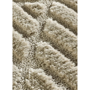 NUMA Alfombra shaggy geométrica con relieve en beige, varias medidas disponibles