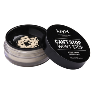 Nyx Professional Makeup Poudre Libre Fixante Can't Stop Won't Stop, Fini Mat, Absorption De L'Excès De Sébum