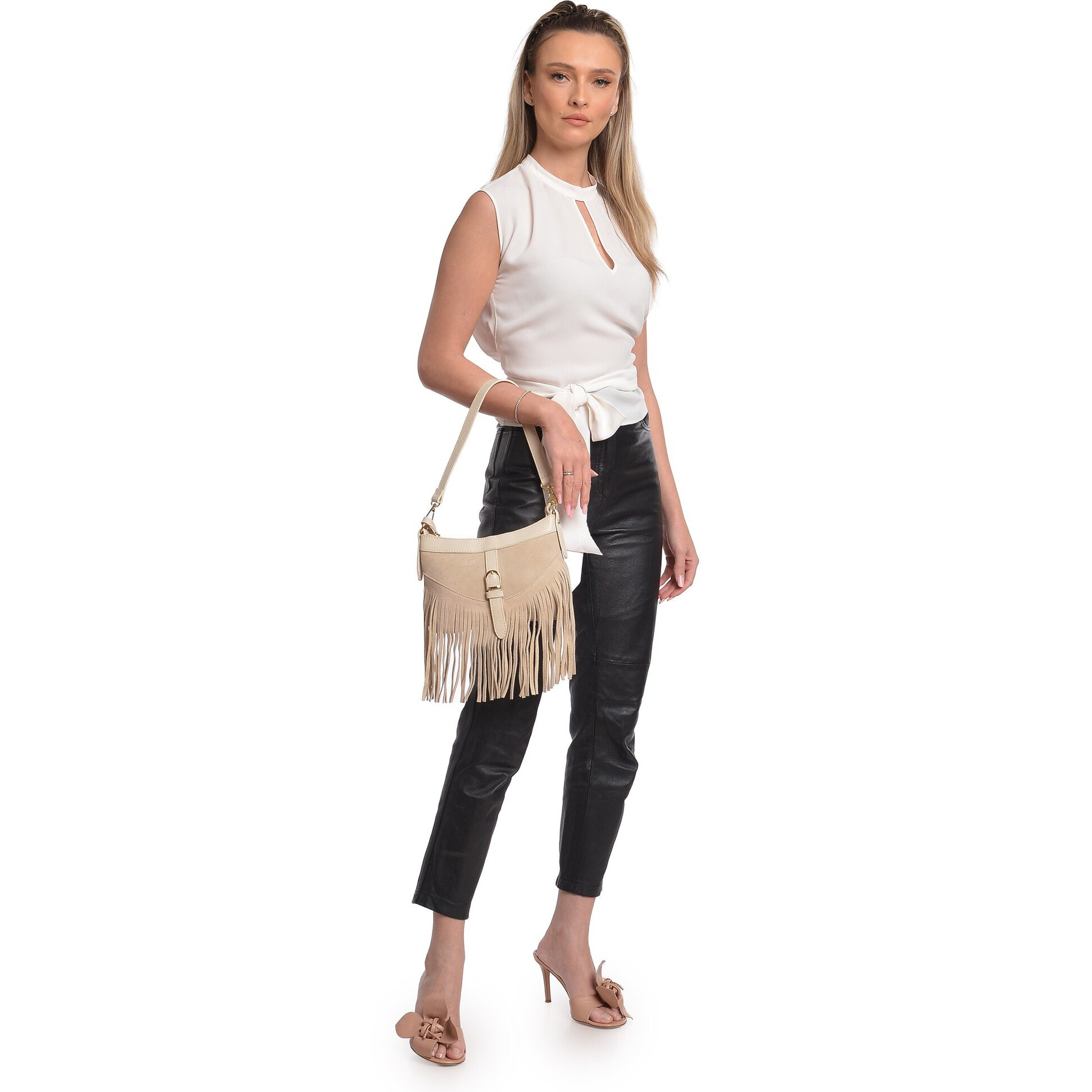 Borsa a tracolla Anna Luchini Beige