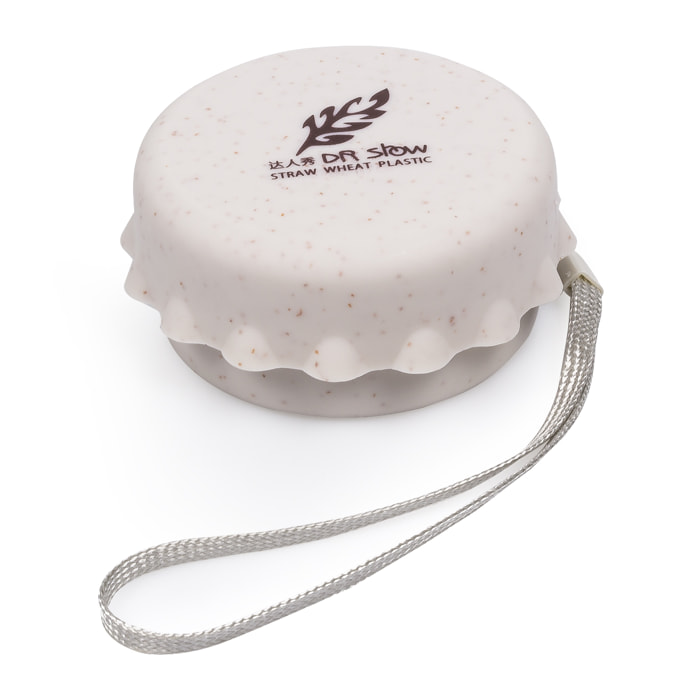 Bicchiere pieghevole in fibre naturali 130ml. Realizzato in paglia di grano, con lanyard per appendere.