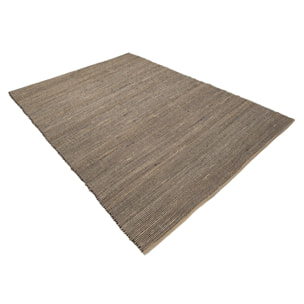 QUENTIN - Tapis rect. 160x230cm en jute et coton couleur sable et noir