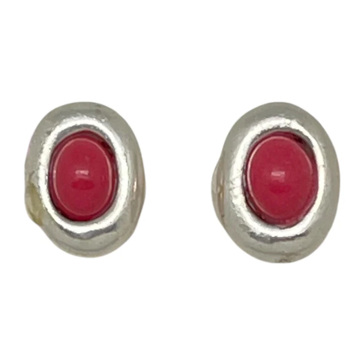 Pendiente plata 10µ chapado "básico" resina burdeos