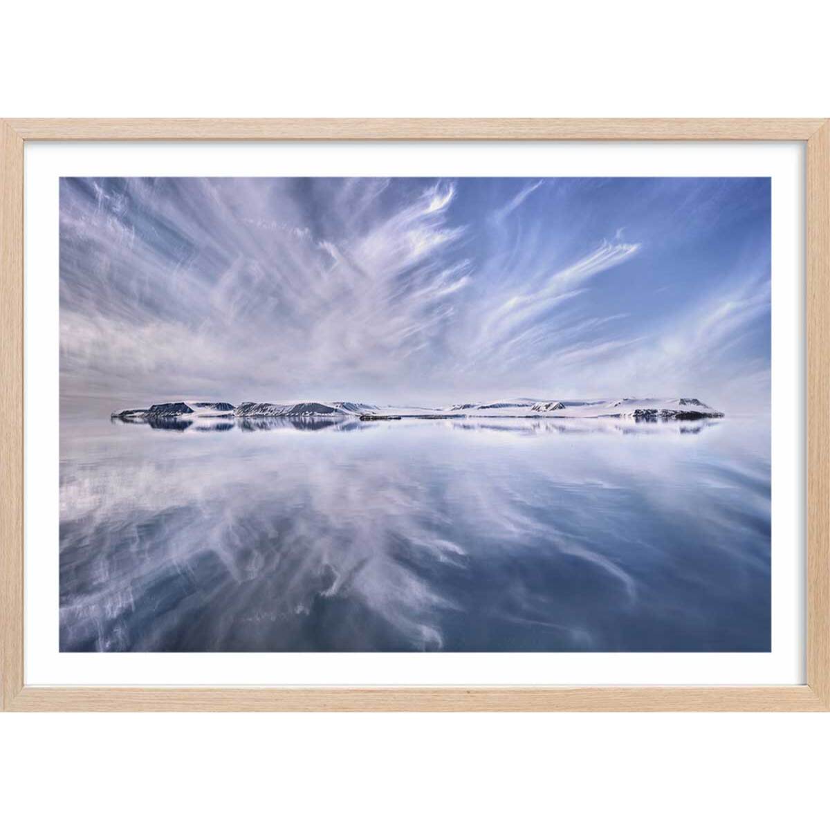 Affiche paysage Une Journee en Arctique Affiche + cadre en bois - Chêne