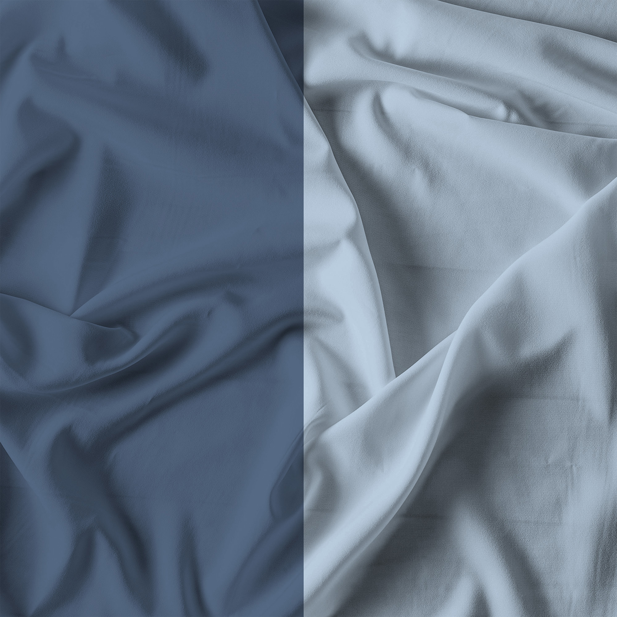 COMPLETO LETTO NATURAL COLOR, 100% Cotone, Made in Italy - AVIO/AZZURRO