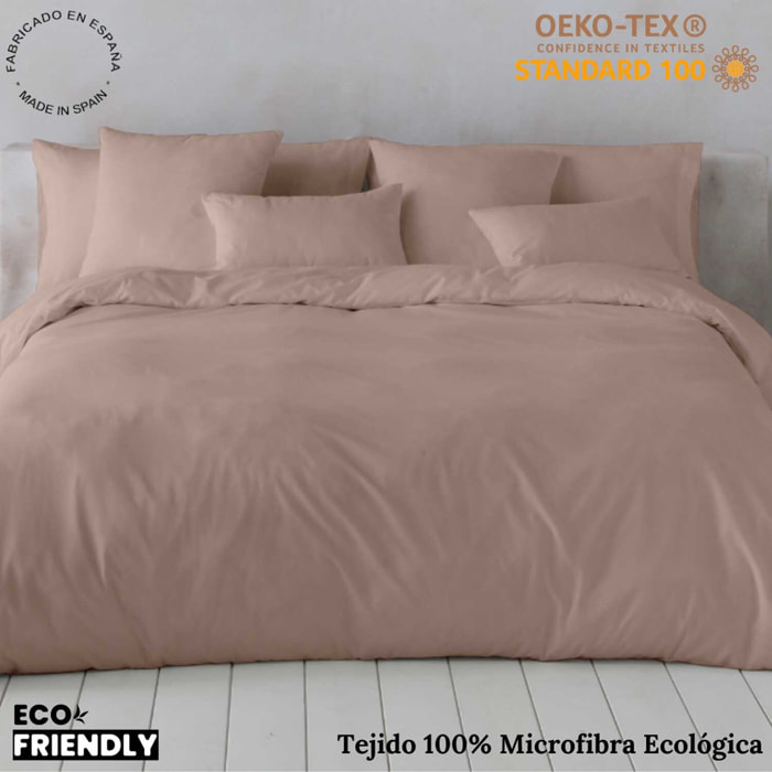 Icehome - Funda Nórdica Lisa - 100% Microfibra - Incluye 1/2 Fundas de Almohada - Beige