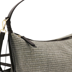 Borsa a spalla Cheval Firenze Laila Mini S/S Testa di Moro (Rafia Greige)