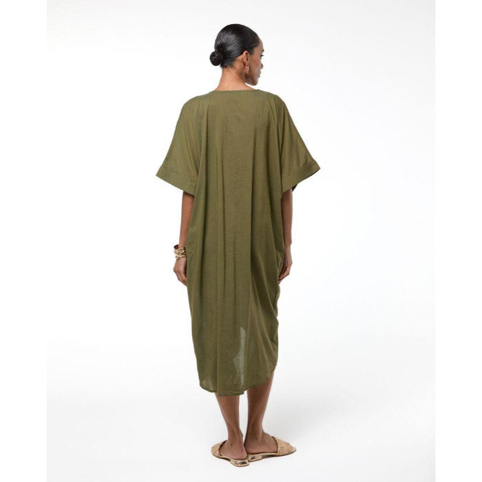 Abito midi in lino con nodo