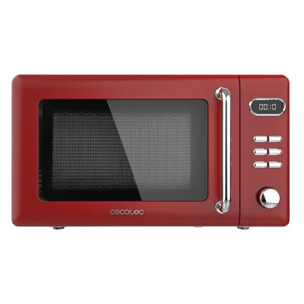 Cecotec Microondas Digital con Grill de 20 L Proclean 5110 Retro Red. 700 W en 5