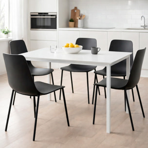 Set 4 Sedie Moderne Con Schienale Ergonomico In Polipropilene E Gambe In Metallo Cucina Sala Da Pranzo Soggiorno Ufficio 87 x 53 x 49 Cm Nero