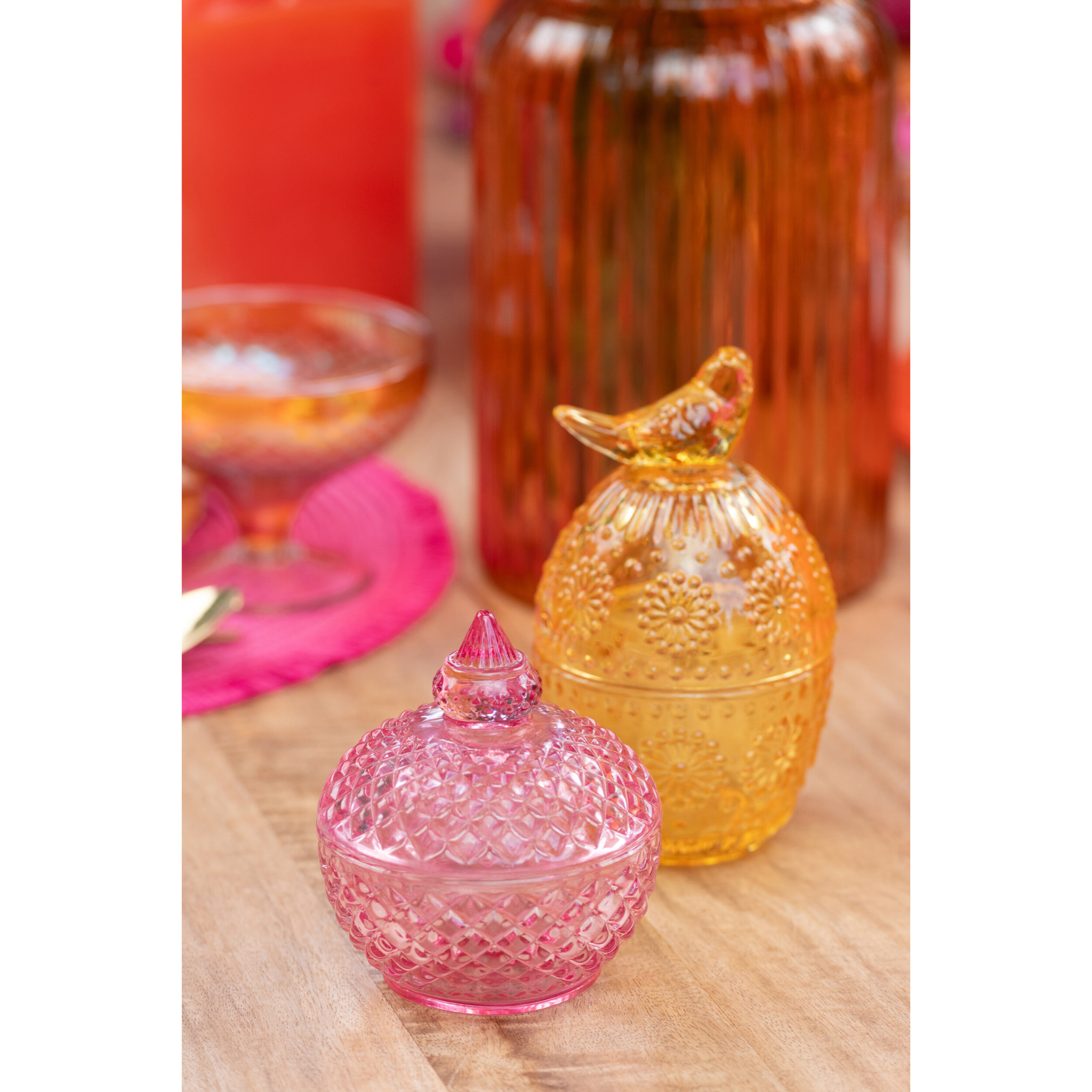 J-Line Pot à Provision - verre - mutlicolore - 3 pièces