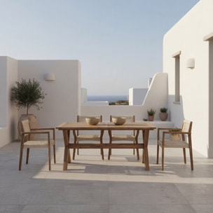 Table de jardin Jade -bois massif d'acacia-couleur naturel 160 x 75 x 90 cm