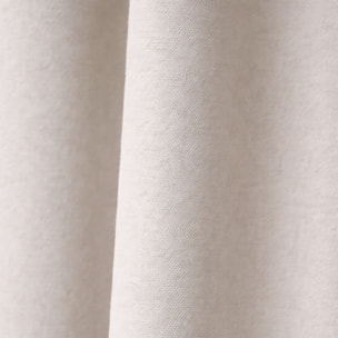 Rideau thermique phonique et semi occultant à galons fronceurs KONFOR - Blanc cassé