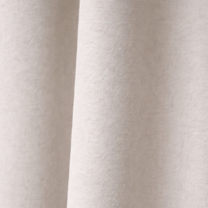 Rideau thermique phonique et semi occultant à galons fronceurs KONFOR - Blanc cassé