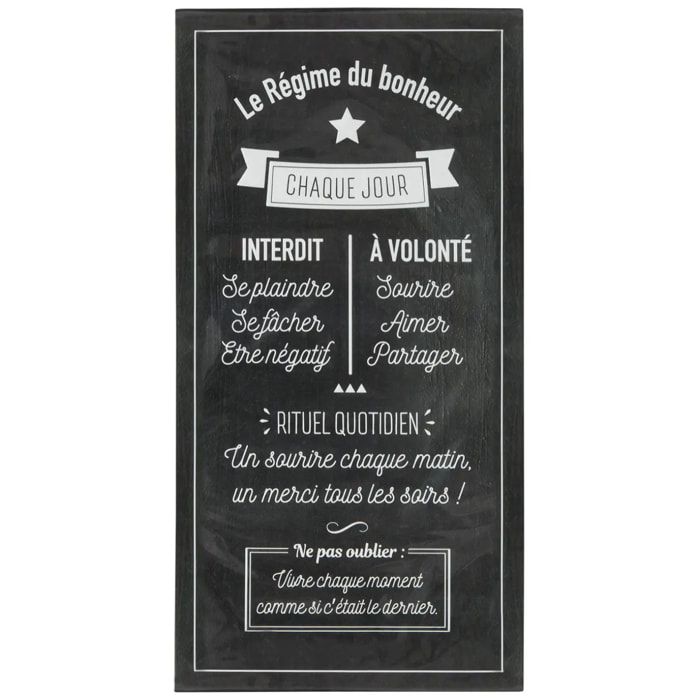 Sticker "Bonheur" - noir et blanc - 32x60 cm