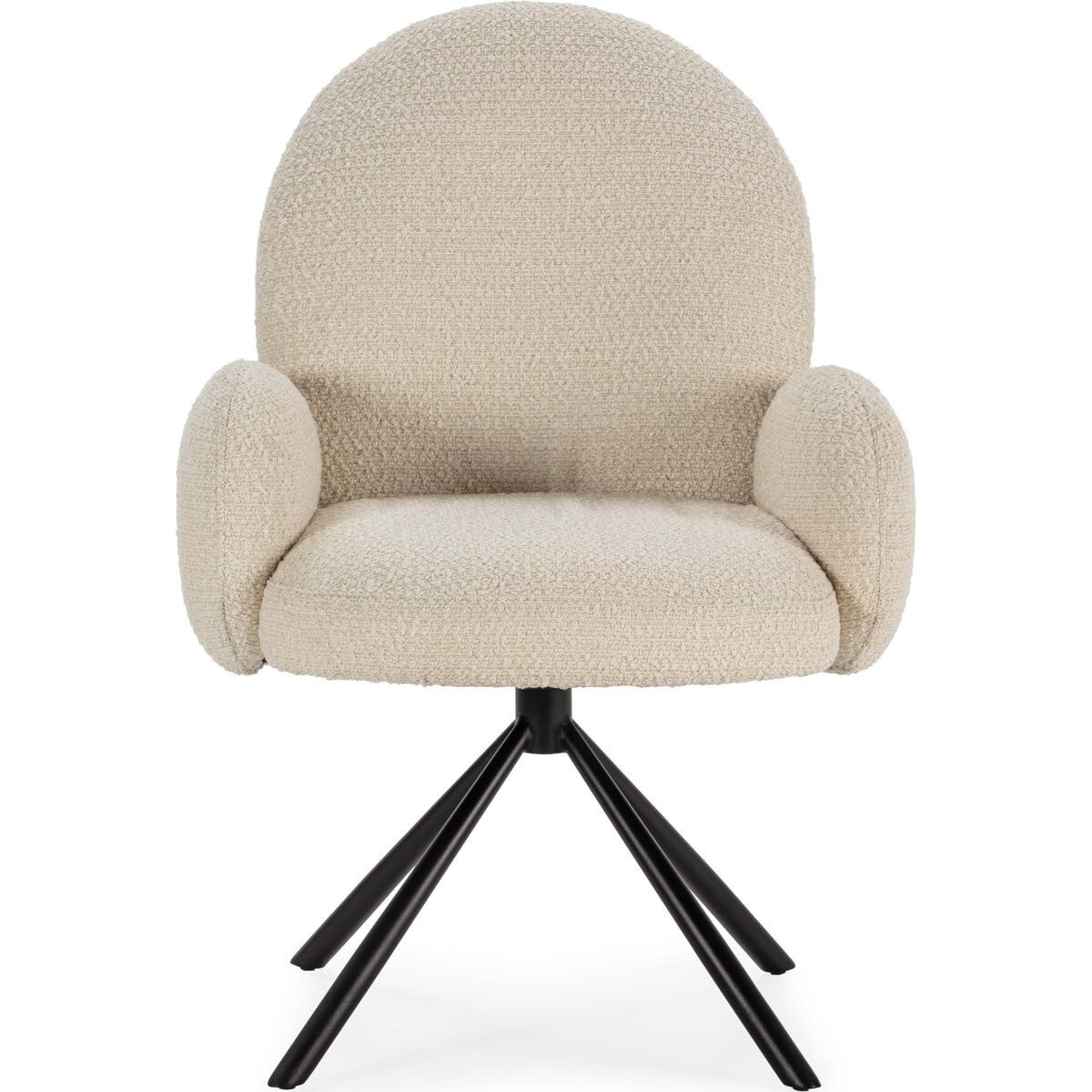 Fauteuil pivotant en tissu bouclé - OPALINE