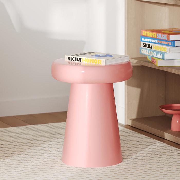 Table d'appoint ronde en métal rose D40 cm - Anouk