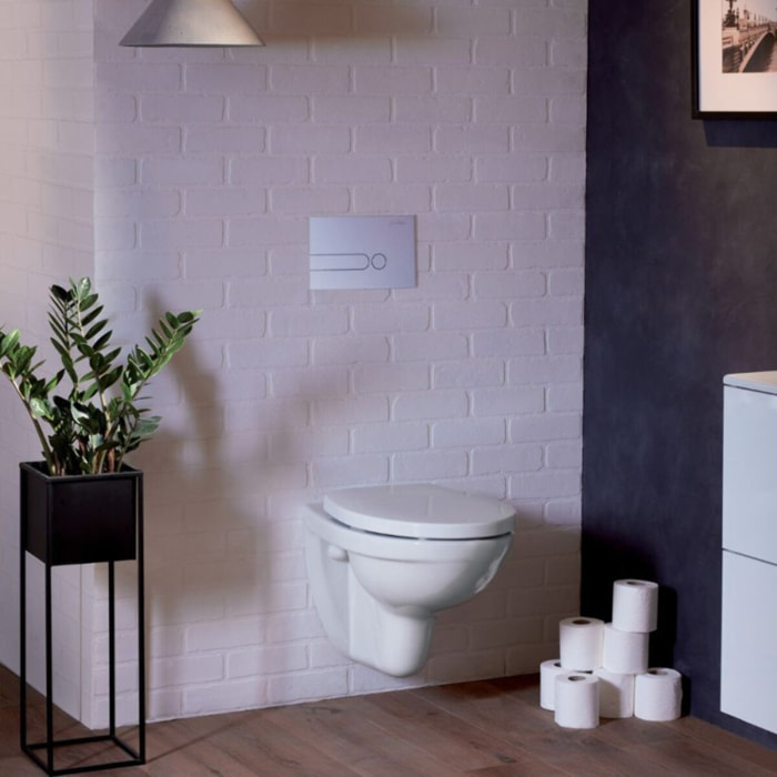Pack WC suspendu sans bride Patio + tabouret physiologique blanc