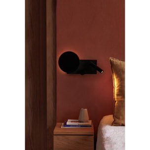 KLEE Lampe applique droite noir avec lecteur