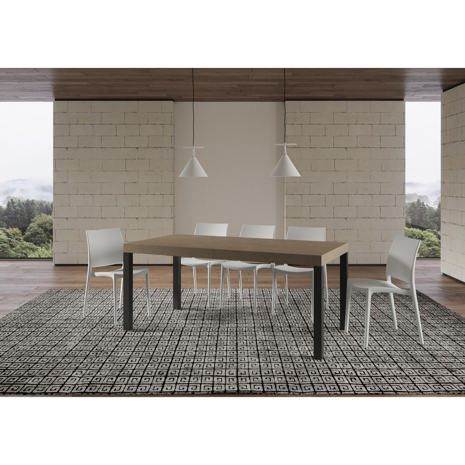 Mesa extensible 90x180/440 cm Everyday gris paloma patas antracita