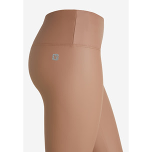 Leggings vita alta 7/8 in tessuto coated effetto pelle