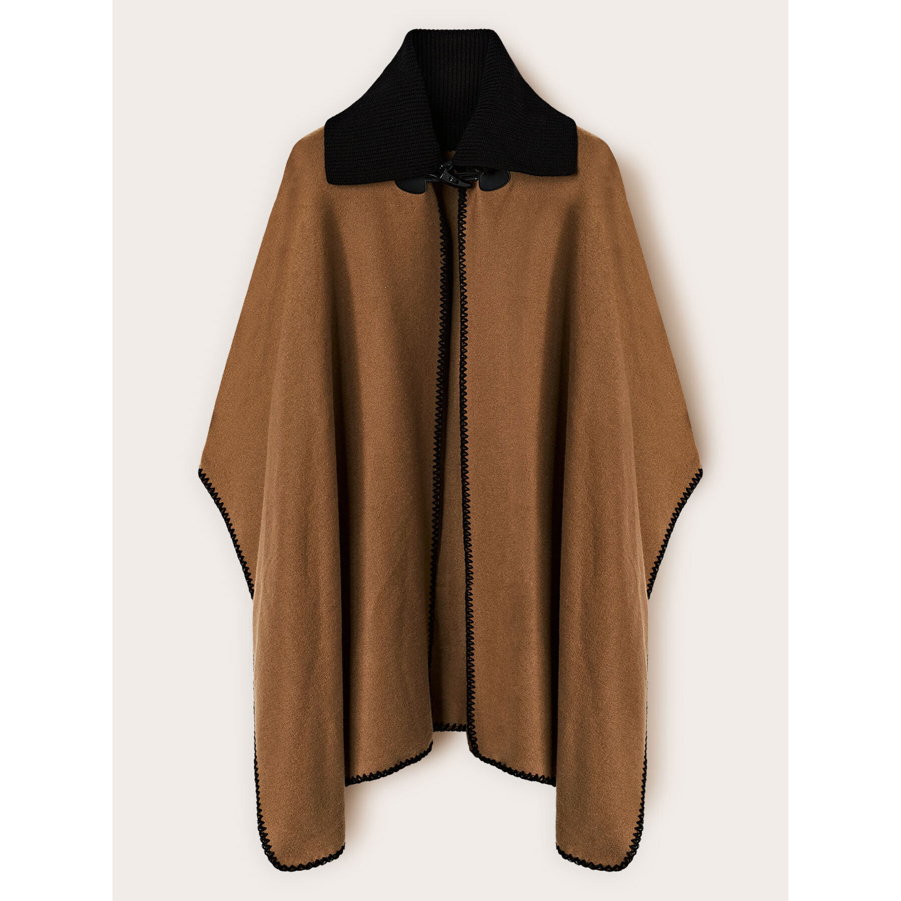 Motivi - Poncho in panno con collo alto - Marrone