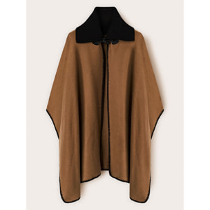 Motivi - Poncho in panno con collo alto - Marrone