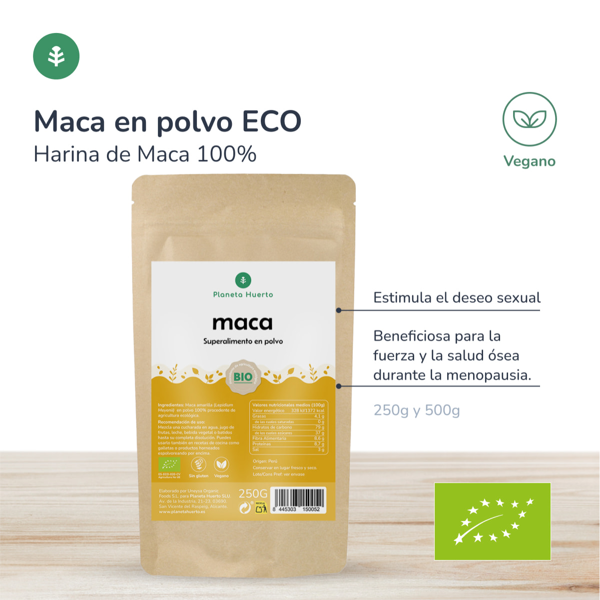 Maca en polvo ECO Planeta Huerto 250g