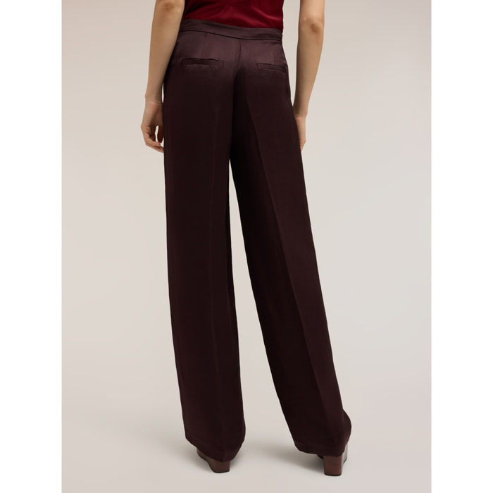 Motivi - Pantalones palazzo de mezcla de lino - Marrón