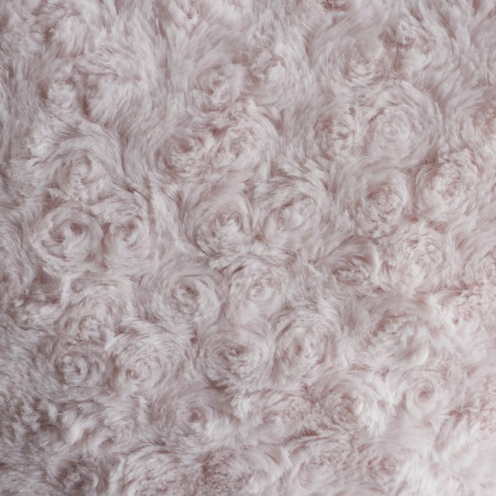 Coussin coeur bouclette rose 28x36cm