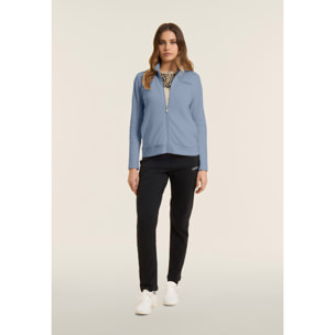 Tuta con zip e collo alto, logo con strass