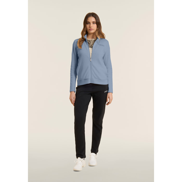 Tuta con zip e collo alto, logo con strass