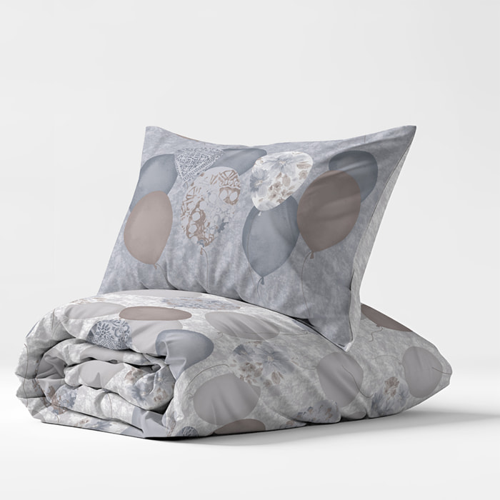 Parure copripiumino palloncini grigio