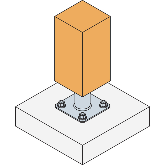 Pied de poteau fixe SIMPSON 100 mm - PPA100