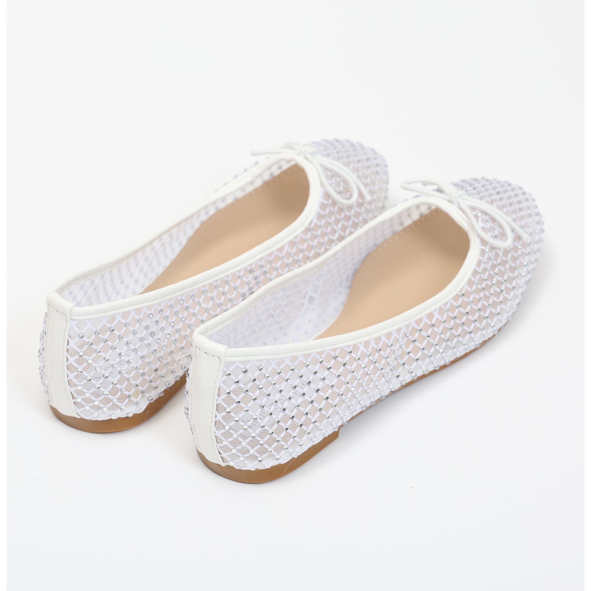 Ballerine in simil pelle traforate con strass