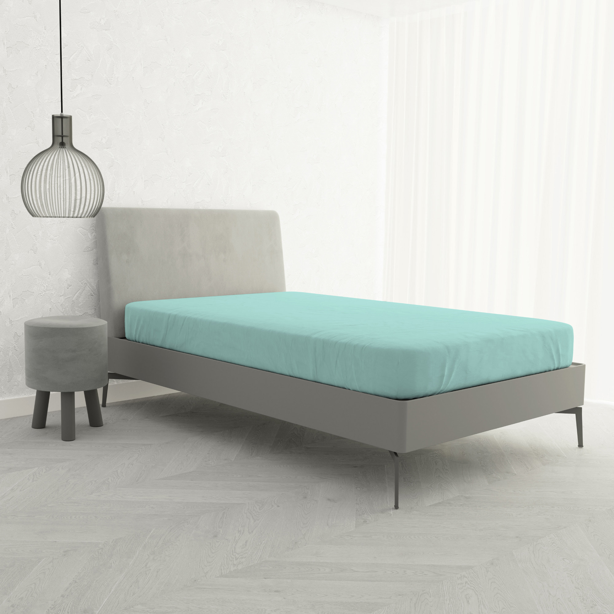 LENZUOLO SOTTO CON ANGOLI MAX COLOR, 100% COTONE MADE IN ITALY - PIAZZA E MEZZA FRANCESE