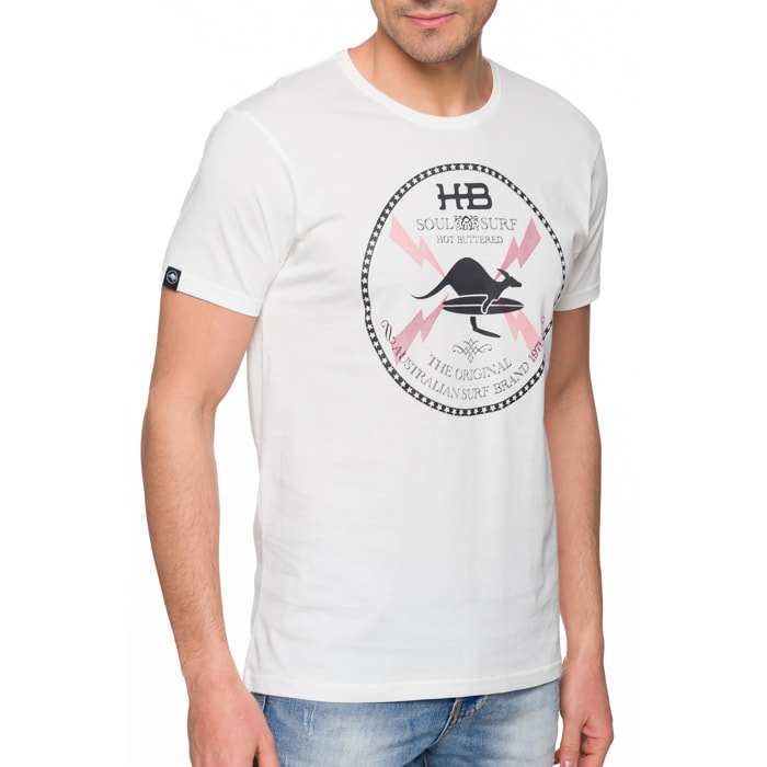 T-shirt in cotone 150 gr Hot Buttered Soulsurf Colore Bianco.
