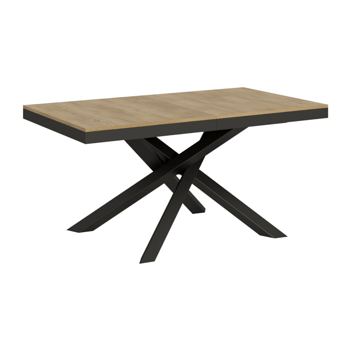 Table extensible 90x160/420 cm Volantis Evolution Chêne Nature cadre Anthracite