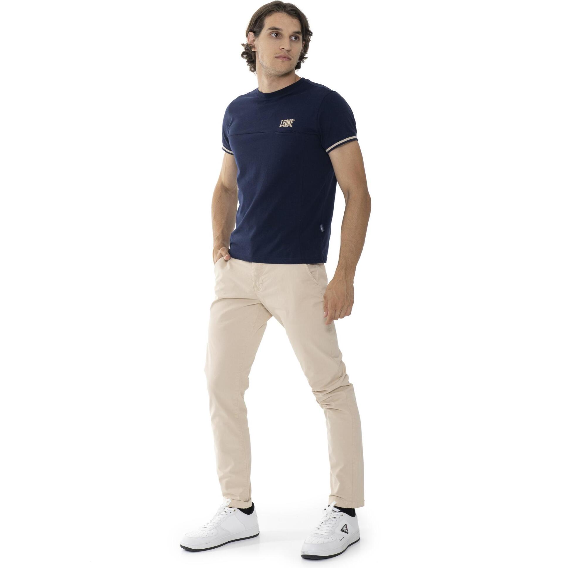 Pantaloni chino in twill da uomo con passanti Leone Easy