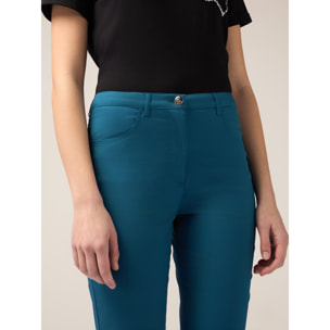 Oltre - Pantaloni cropped misto cotone - Ottanio